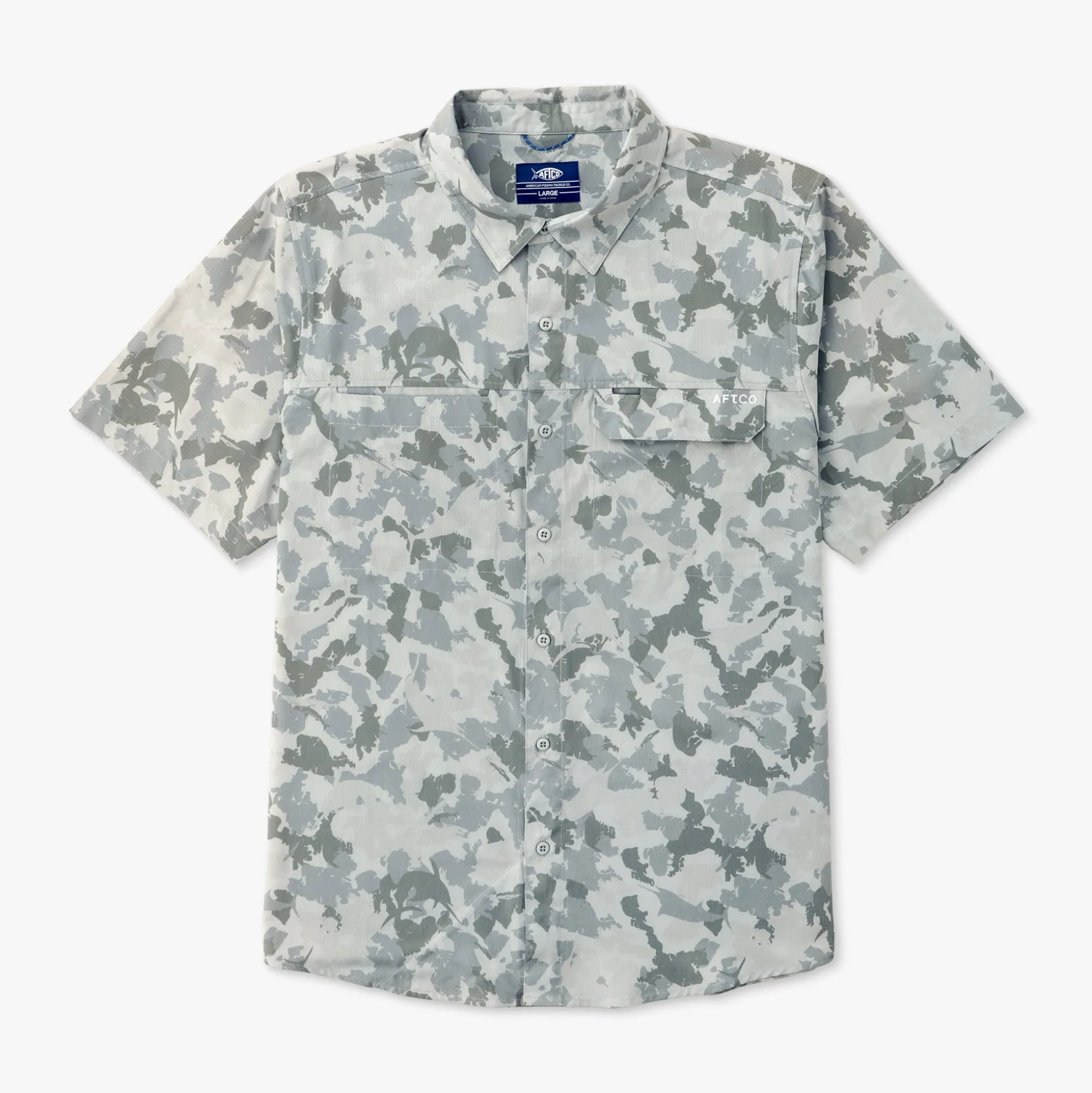 Air O Mesh Printed SS Button Down Fishing Shirt | AFTCO