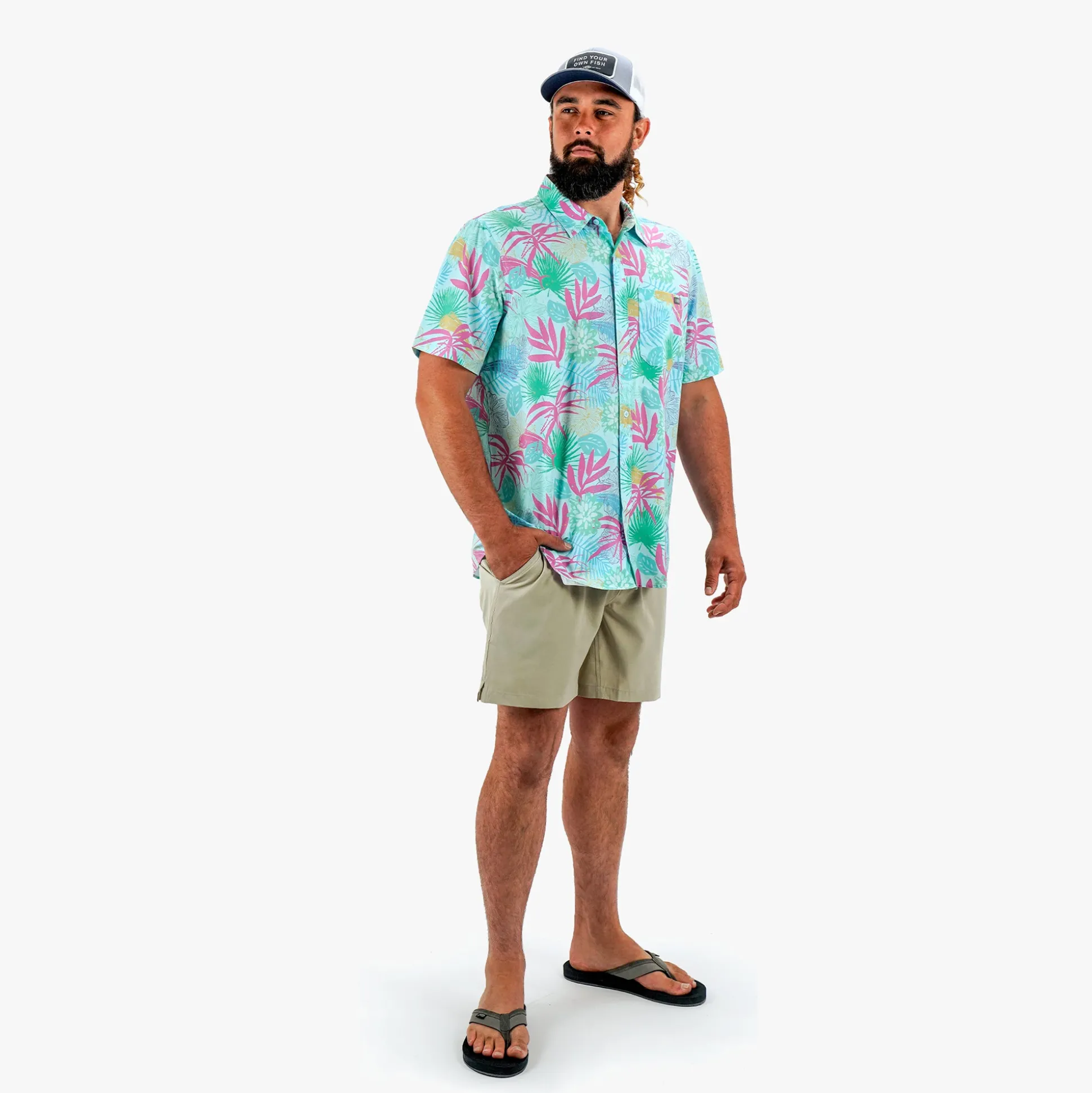 Boatbar Printed Button Down Fishing Shirt | Quiet Tide