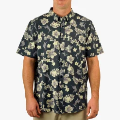 Boatbar Printed Button Down Fishing Shirt | Black