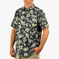 Boatbar Printed Button Down Fishing Shirt | Black