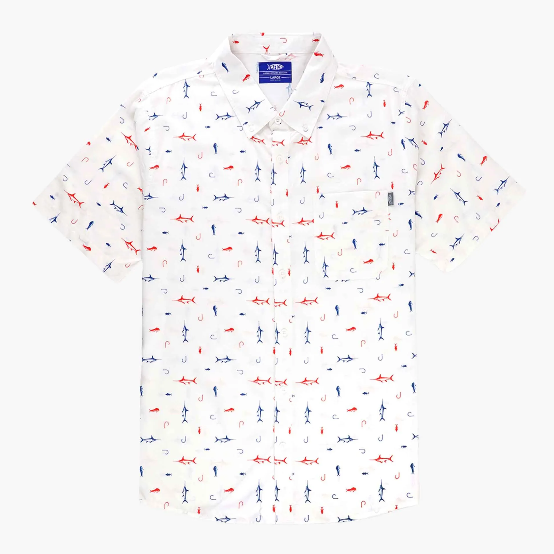 Boatbar SS Button Down Fishing Shirt| White