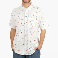 Boatbar SS Button Down Fishing Shirt| White