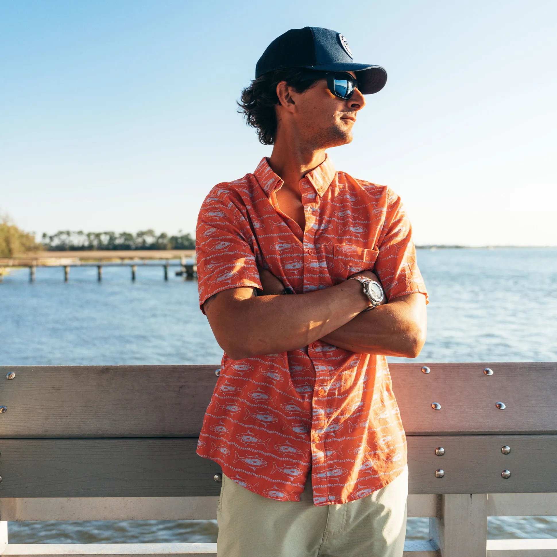 Boatbar SS Button Down Fishing Shirt | Pastel Turquoise