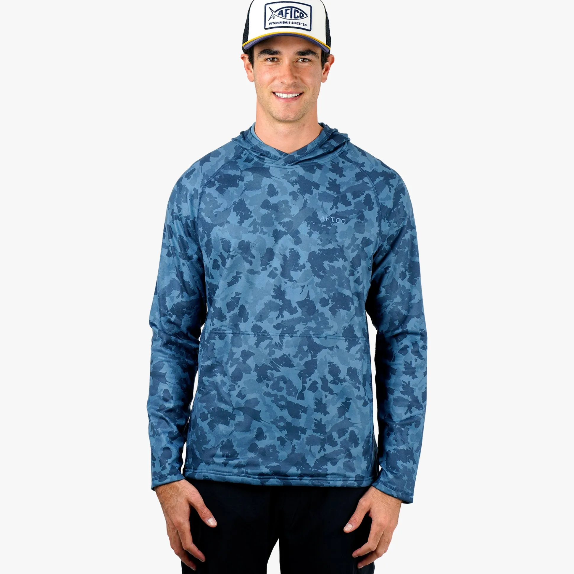 Coastal Layer Printed Camo Fishing Hoodie | AFTCO
