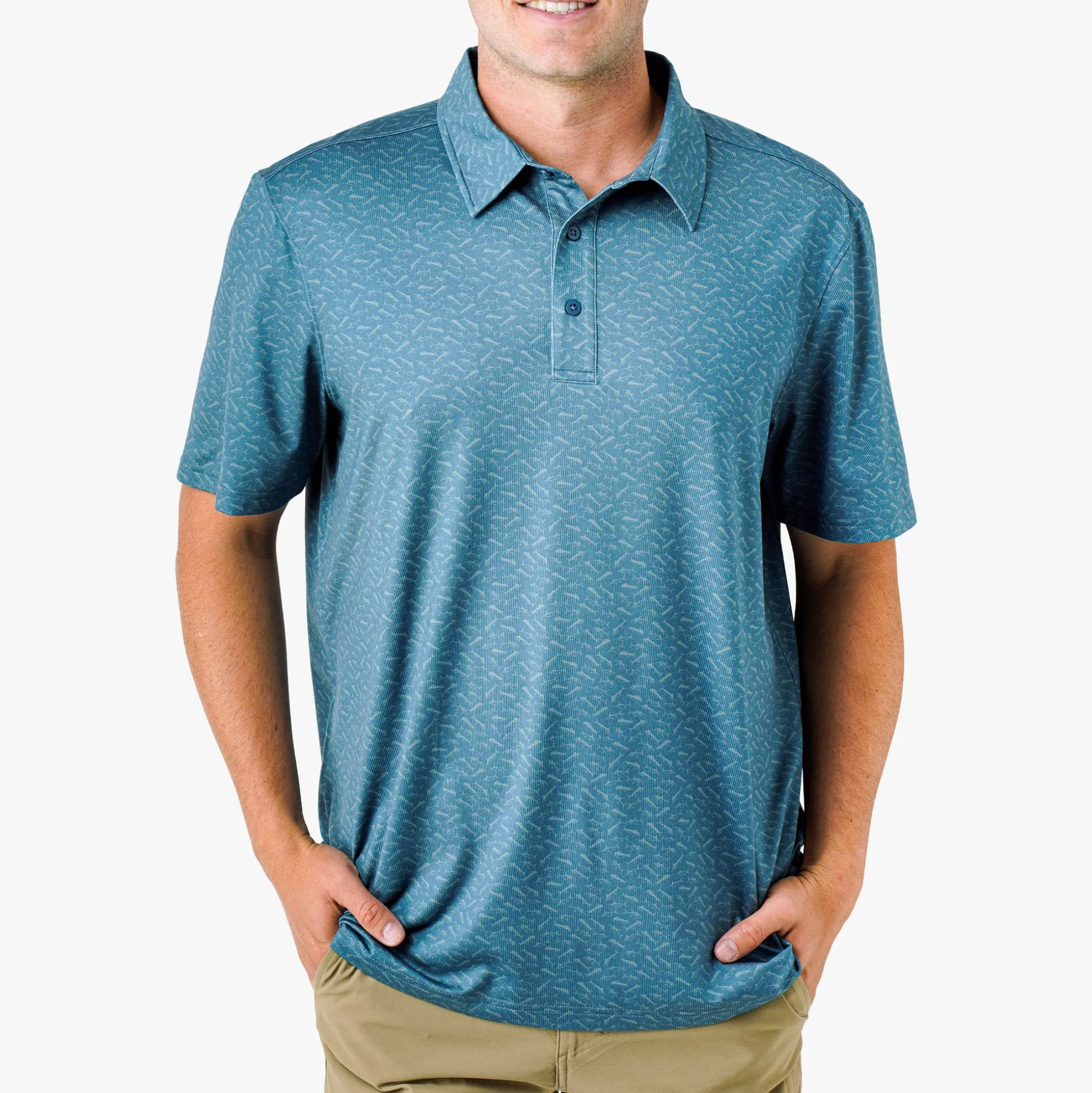 Cypress Printed Performance Fishing Polo | AFTCO
