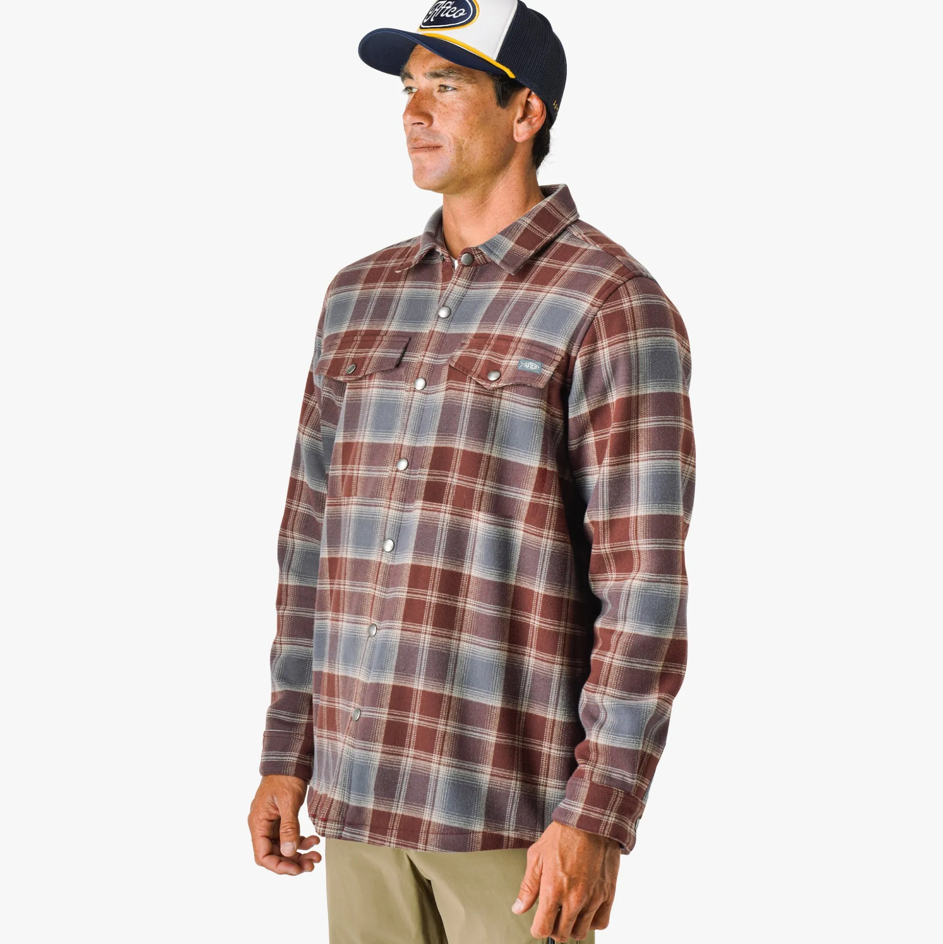 Stout Button Up Flannel Shacket | AFTCO