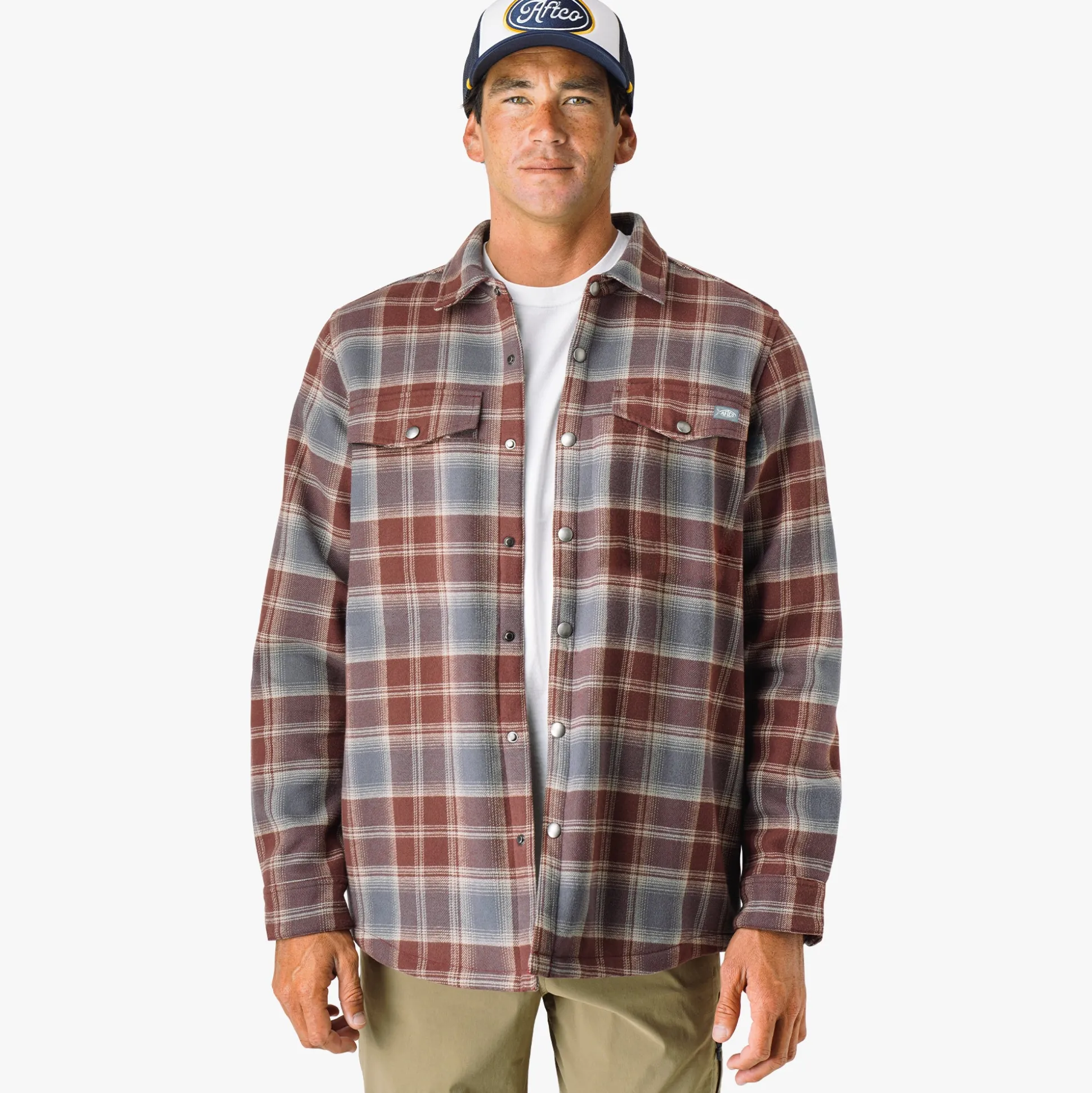 Stout Button Up Flannel Shacket | AFTCO