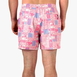Strike Printed Swim Trunks | Flamingo Pink