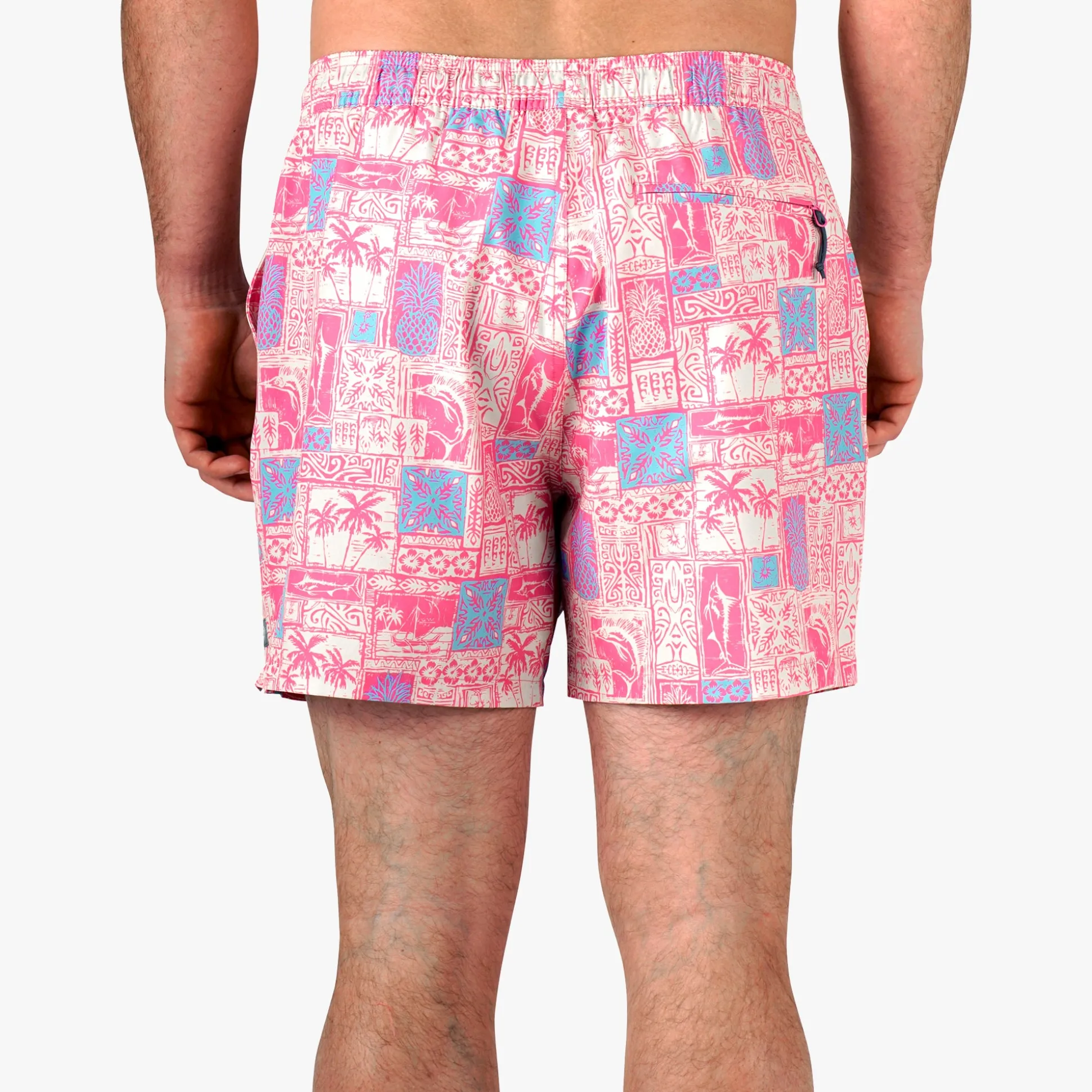 Strike Printed Swim Trunks | Flamingo Pink