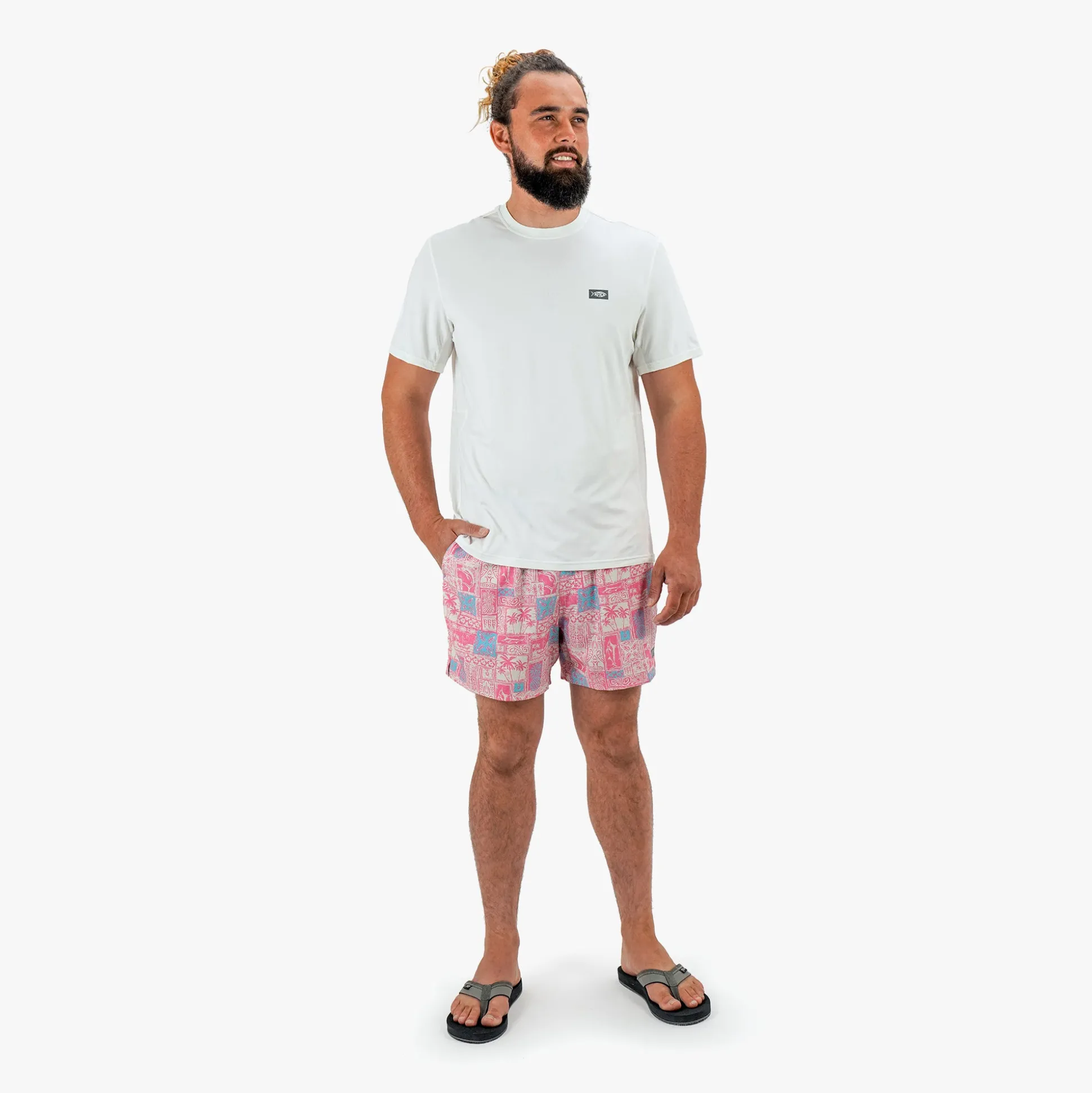 Strike Printed Swim Trunks | Flamingo Pink