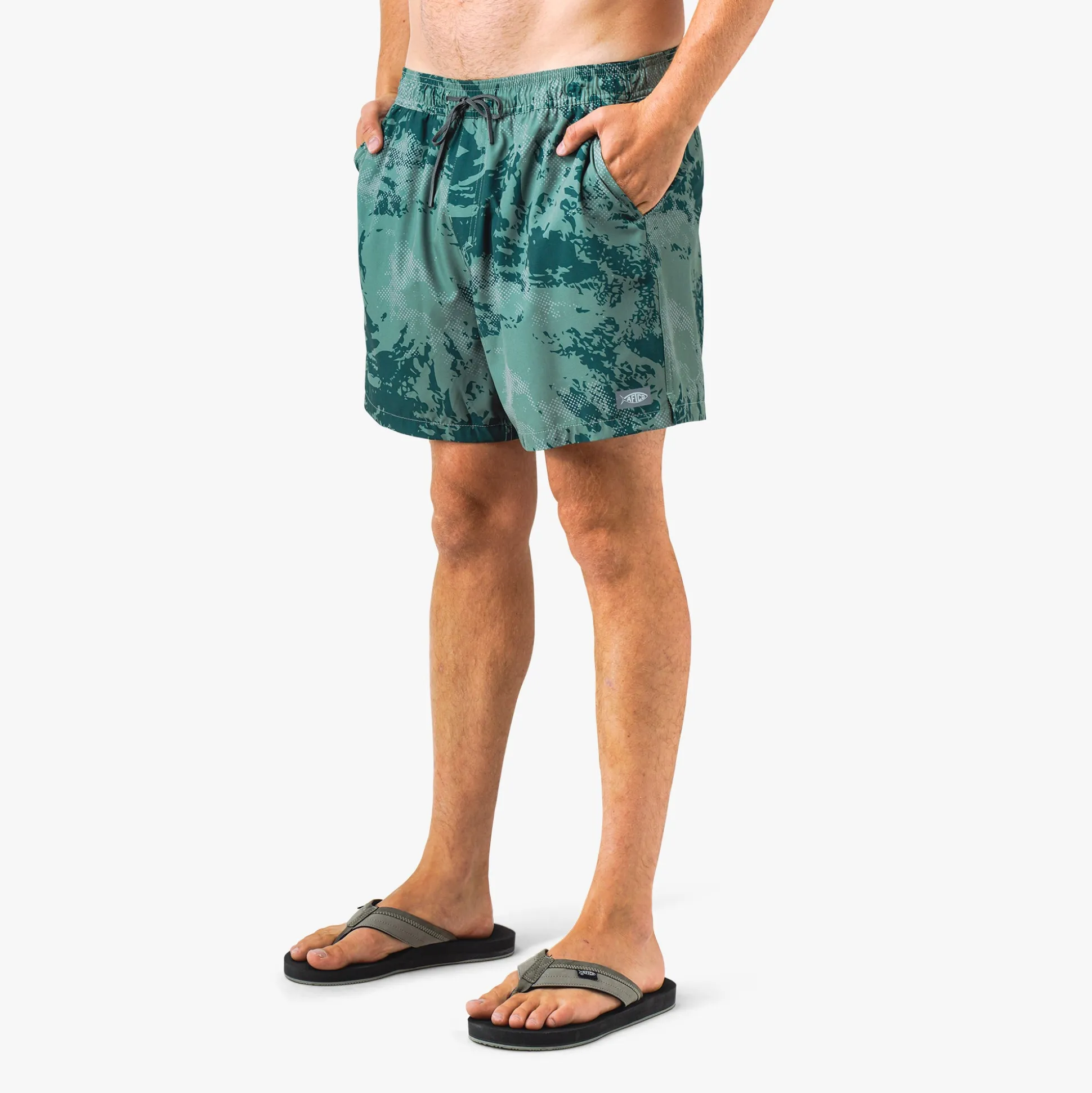Strike Printed Swim Trunks | Deep Navy
