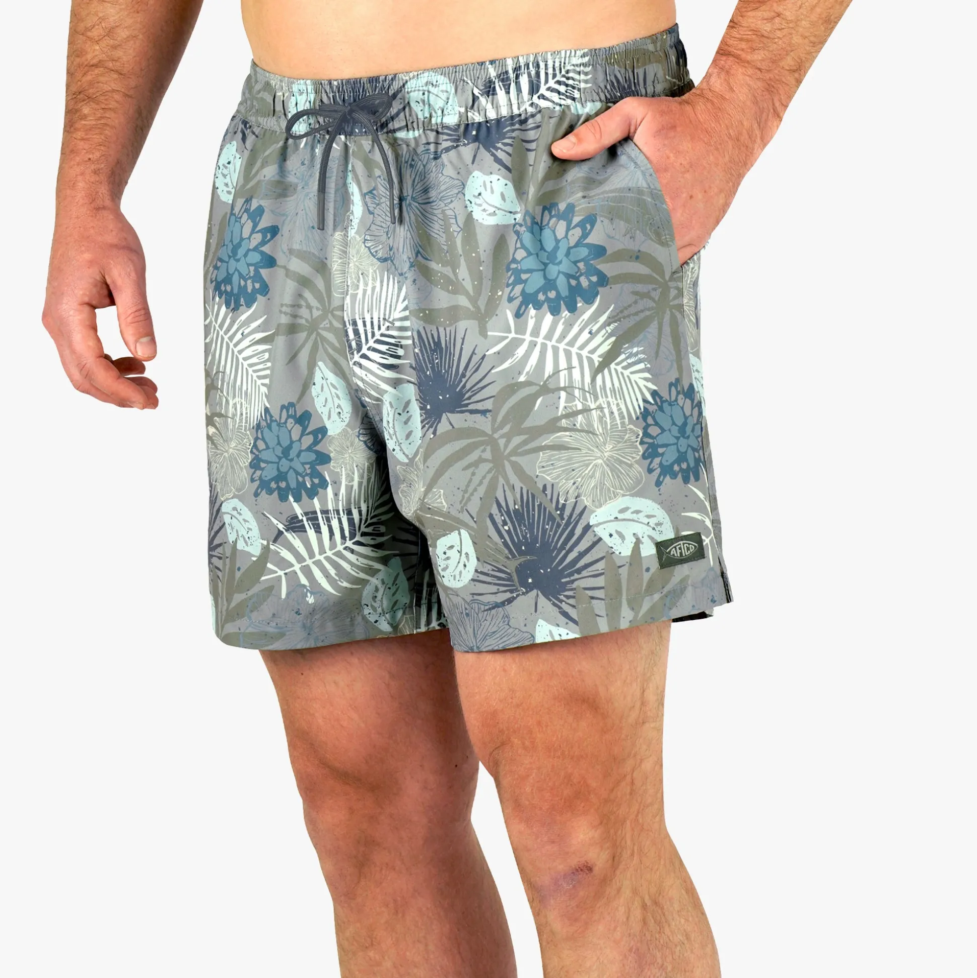 Strike Printed Swim Trunks | Charcoal