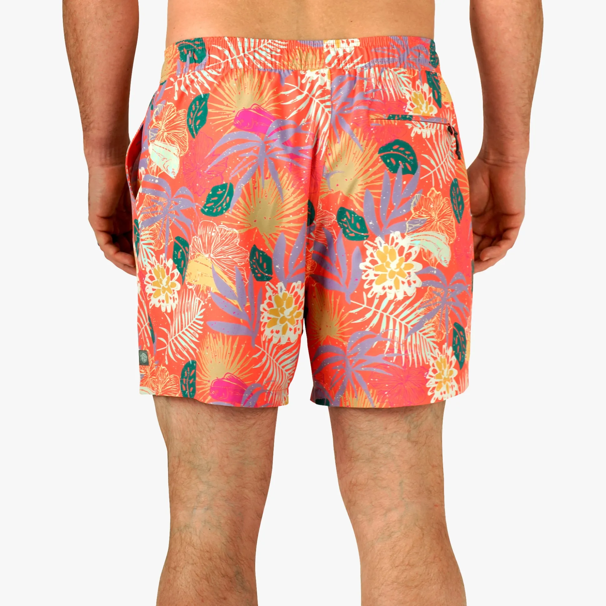 Strike Printed Swim Trunks | Coral