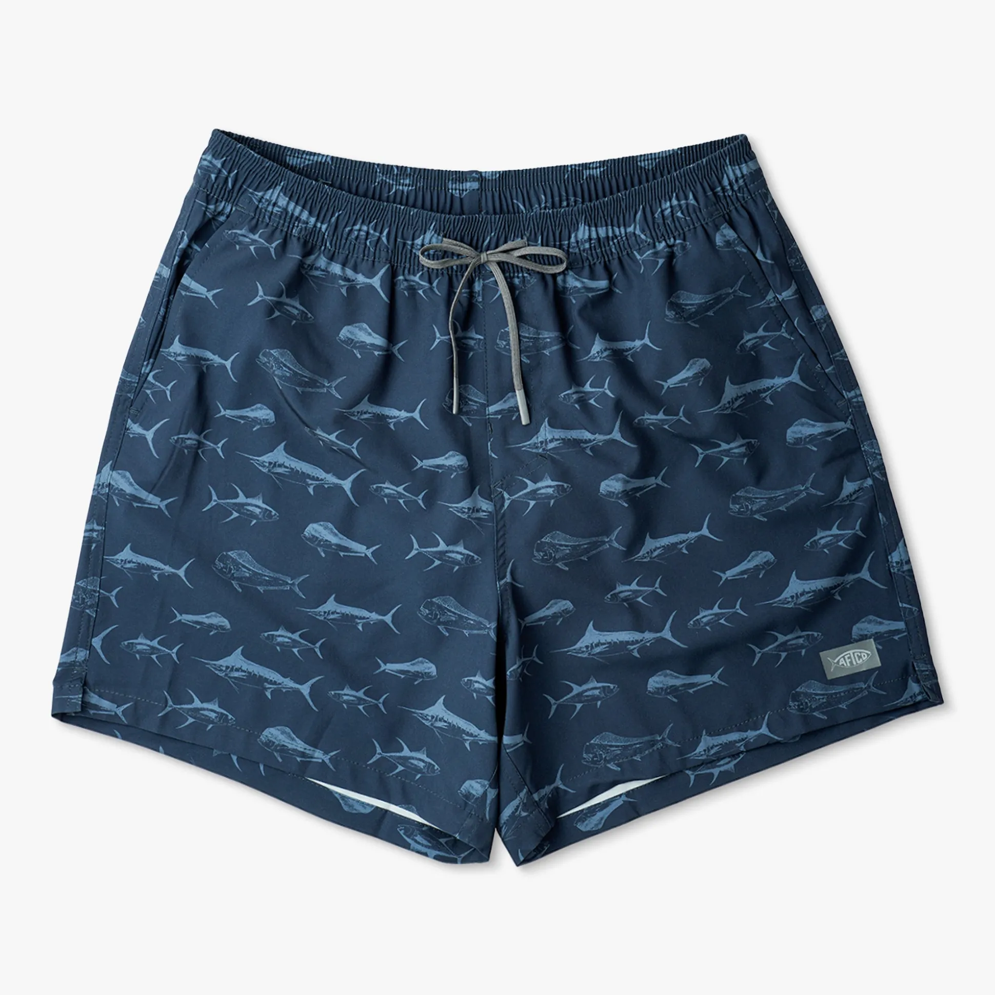 Strike Printed Swim Trunks | Deep Navy