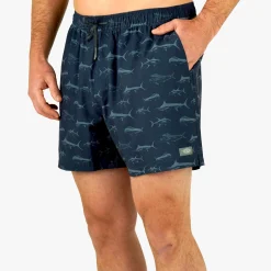 Strike Printed Swim Trunks | Deep Navy