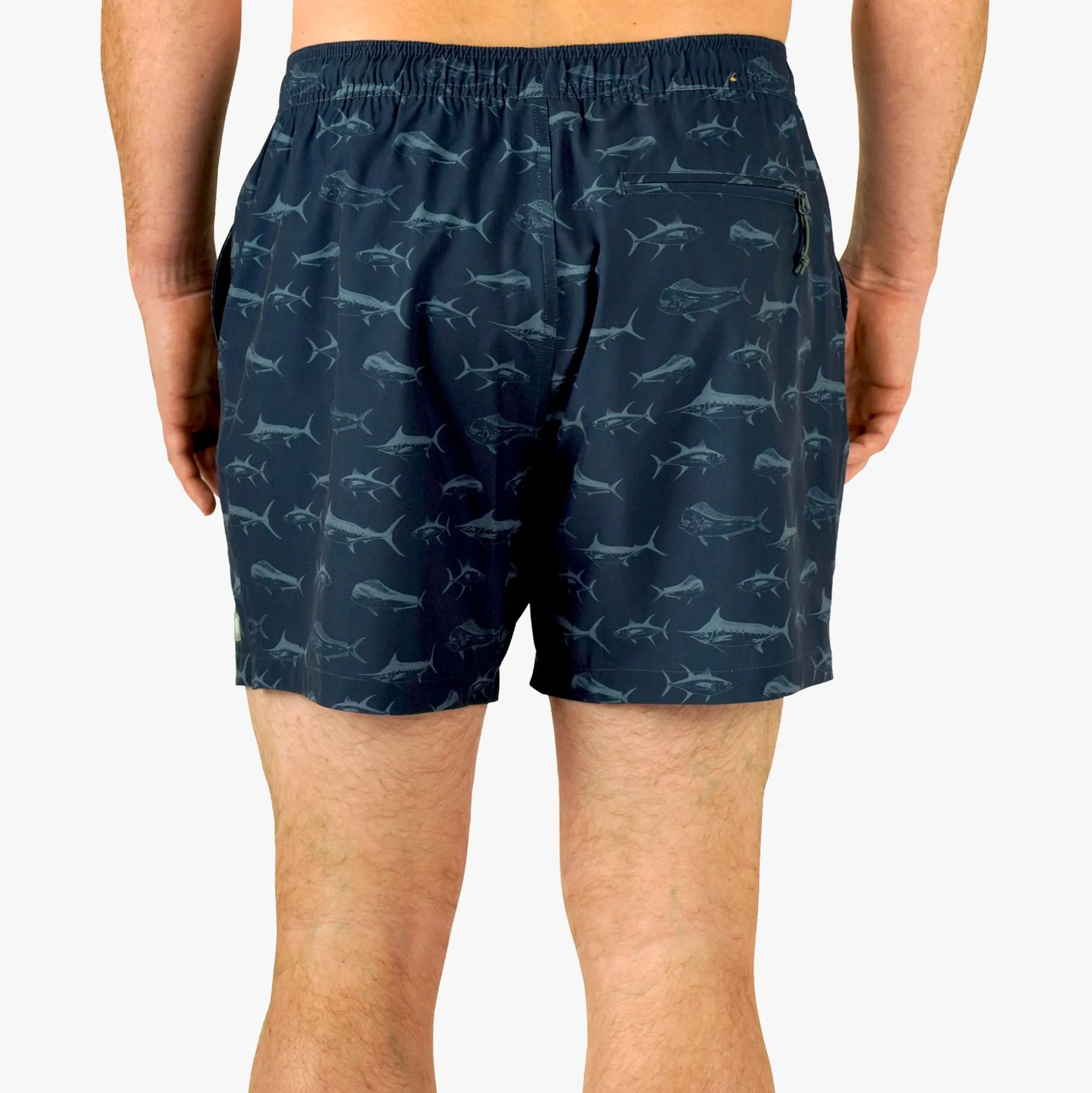 Strike Printed Swim Trunks | Deep Navy