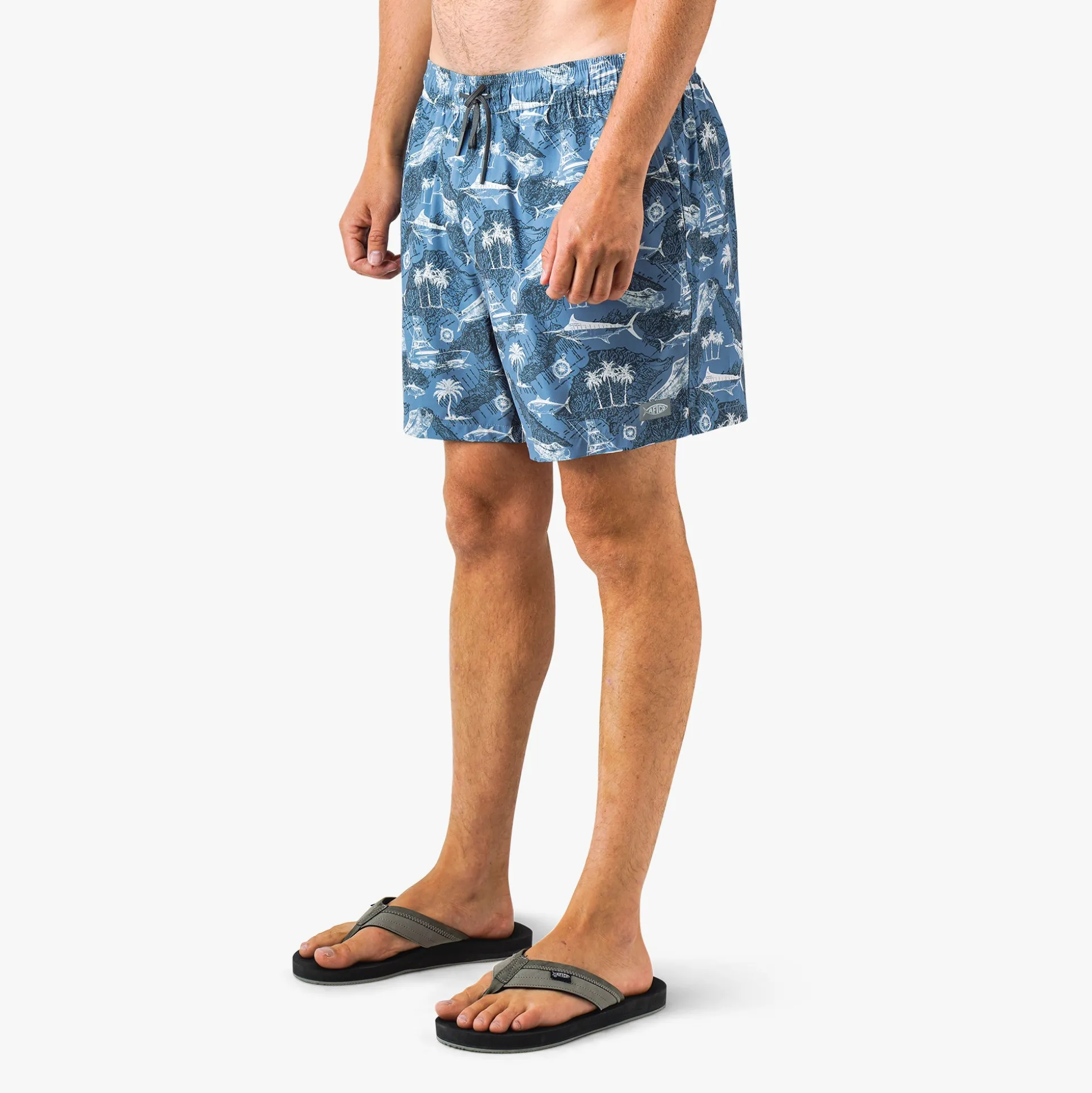 Strike Printed Swim Trunks | Deep Navy