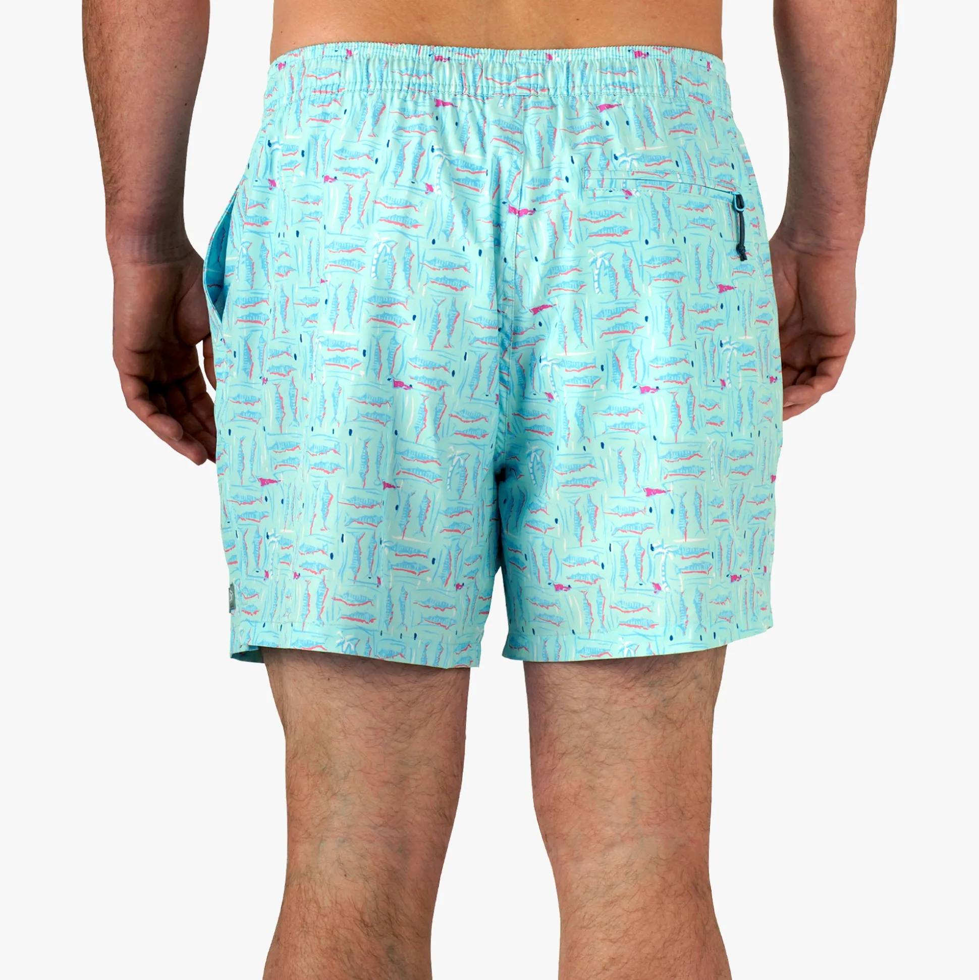 Strike Printed Swim Trunks | Shoreline Blue