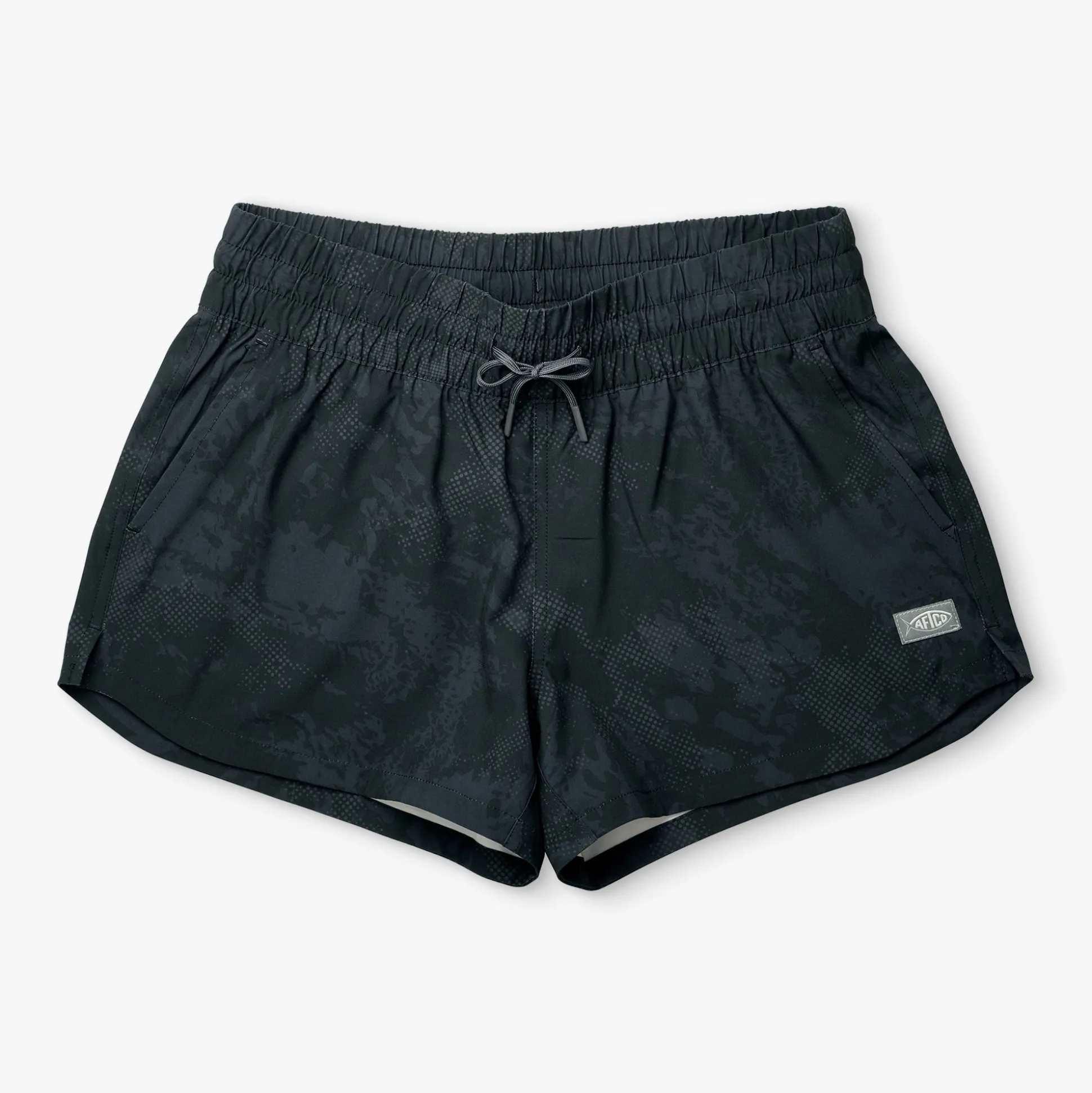 Women's Strike Printed Swim Shorts | Black Storm Camo